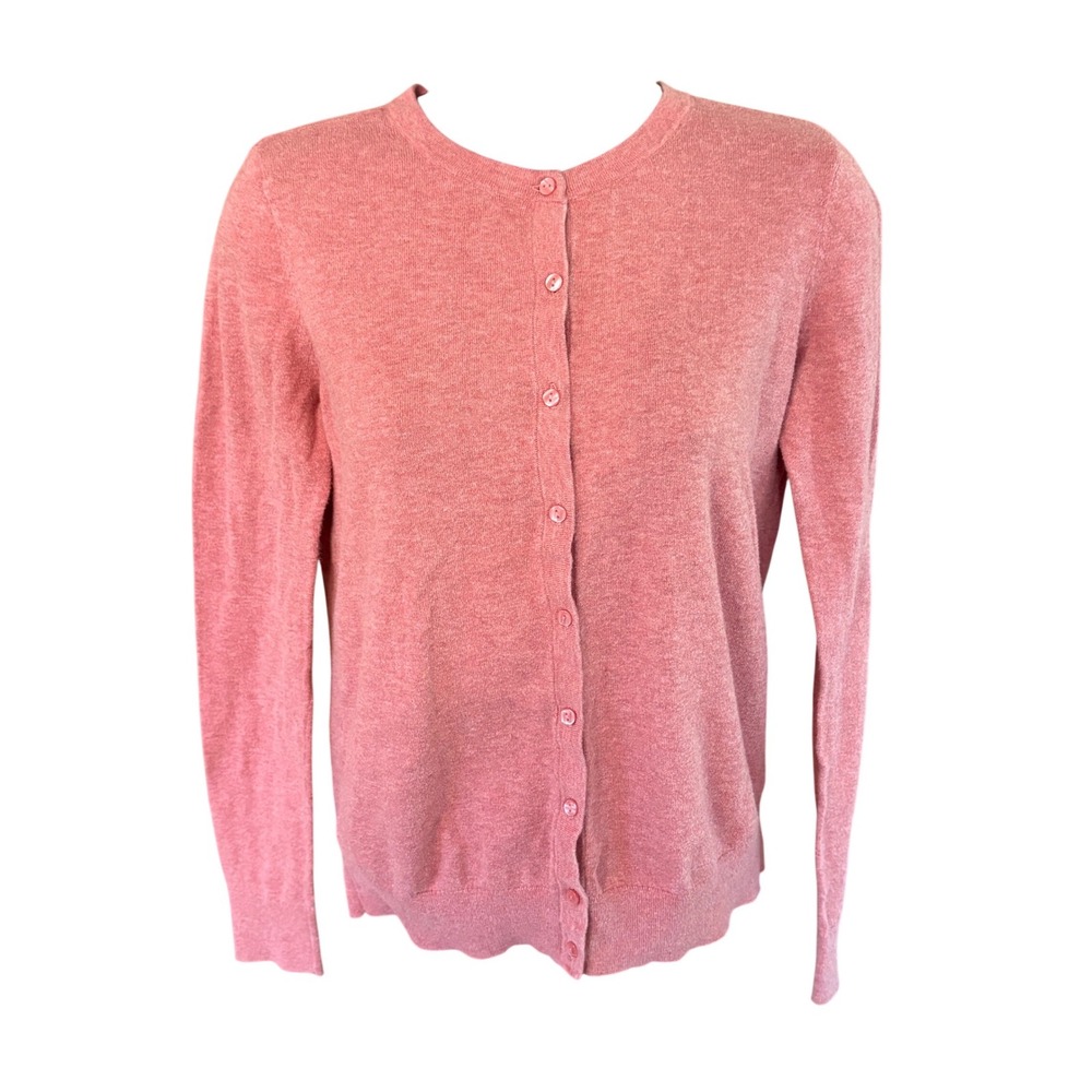 Loft Outlet Womens Coral Pink 100% Cotton Button Front Cardigan Sweater Small
